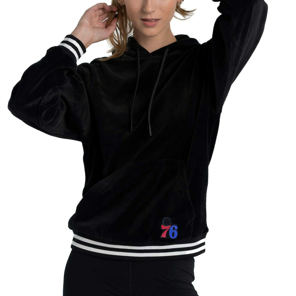 NBA Philadelphia 76ers Lusso Women's Nellie Oversized Velour Pullover Hoodie