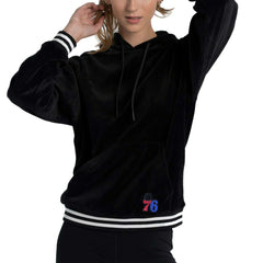 NBA Philadelphia 76ers Lusso Women's Nellie Oversized Velour Pullover Hoodie