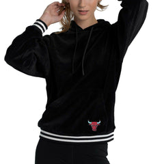 NBA Chicago Bulls Lusso Women's Nellie Oversized Velour Pullover Hoodie