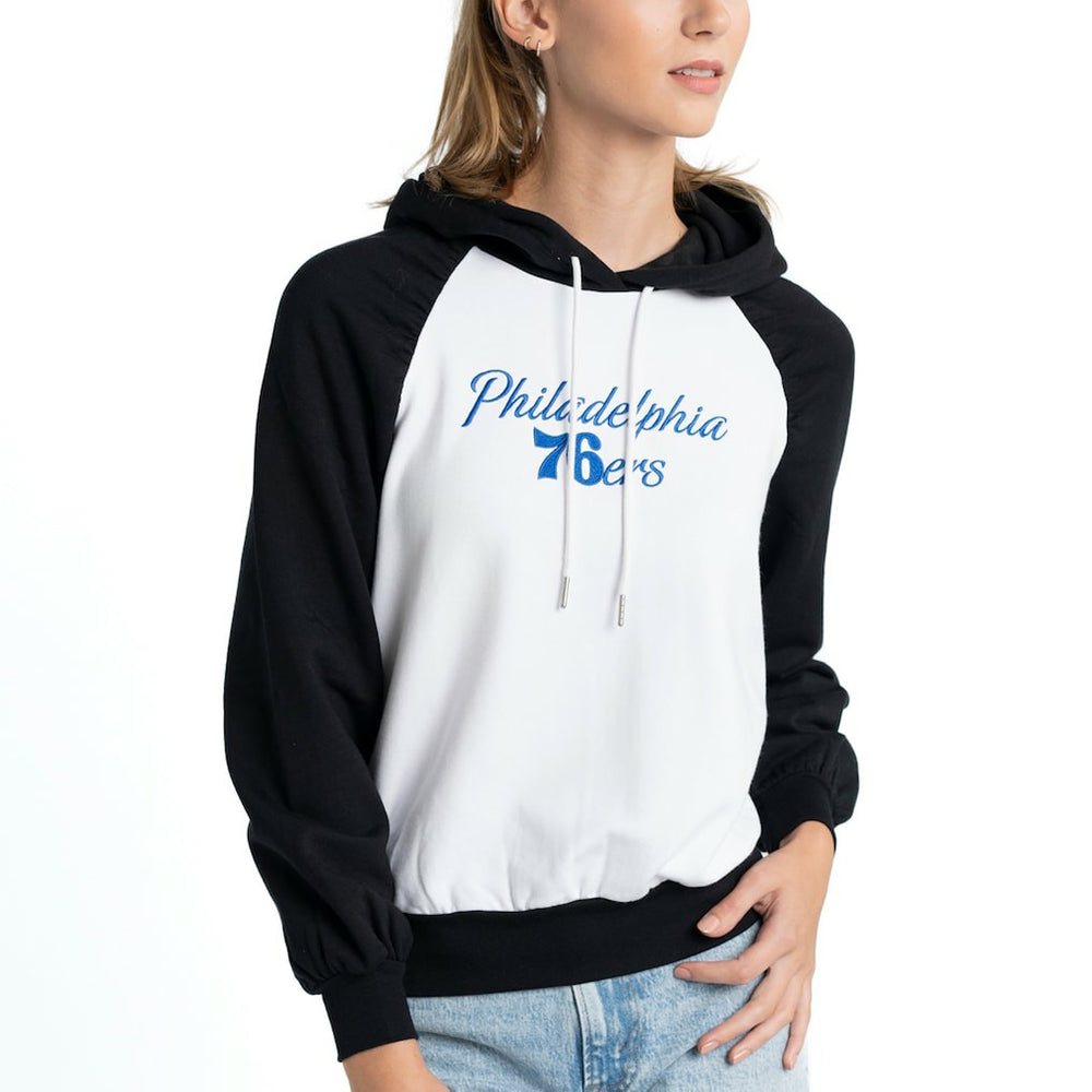 NBA Philadelphia 76ers Lusso Women's Marlowe Tri-Blend Raglan Pullover Hoodie