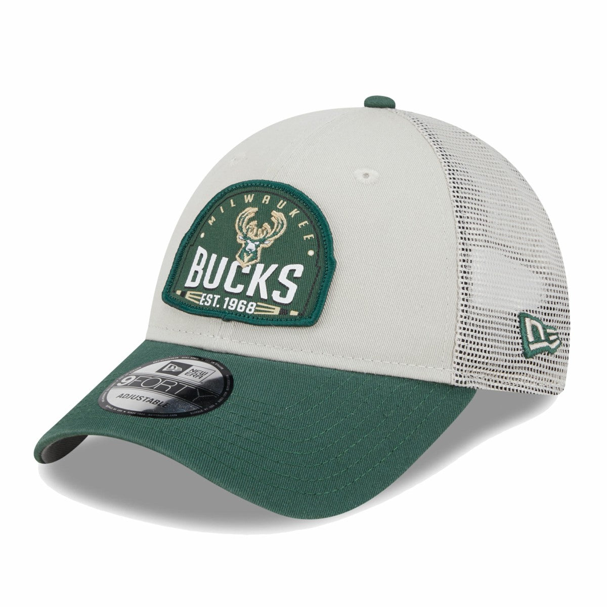 NBA Milwaukee Bucks Throwback Patch Trucker 9FORTY Adjustable Hat