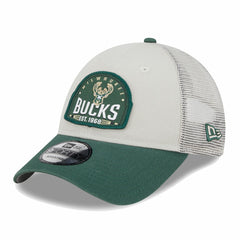 NBA Milwaukee Bucks Throwback Patch Trucker 9FORTY Adjustable Hat