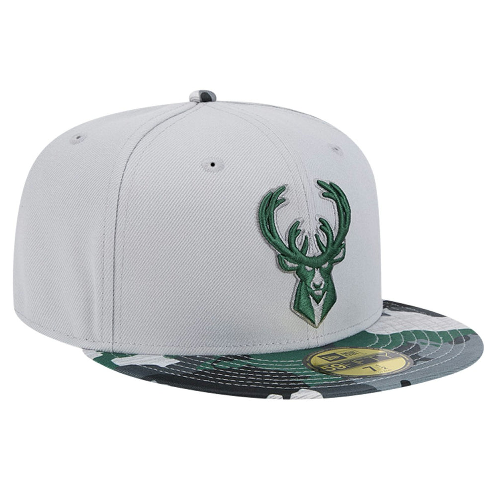 NBA Milwaukee Bucks Active Color Camo Visor 59FIFTY Fitted Hat