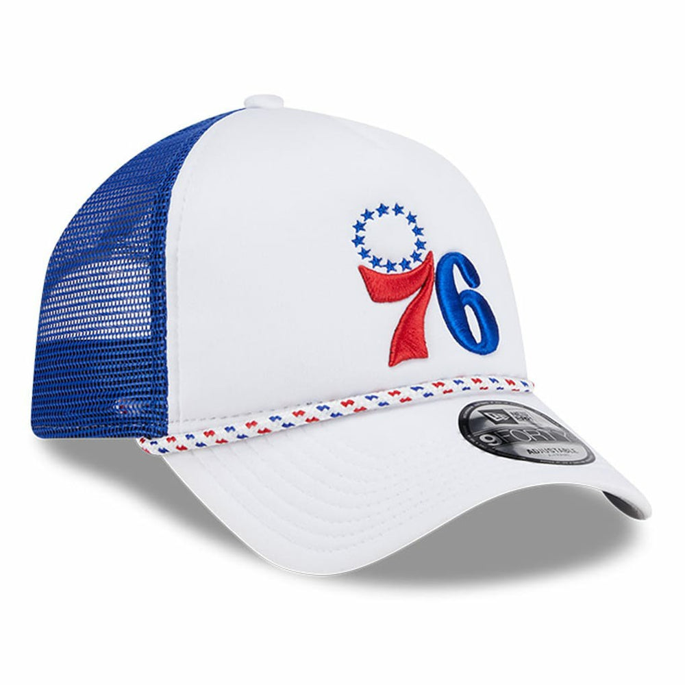 NBA Philadelphia 76ers Court Sport Foam A-Frame 9FORTY Adjustable Trucker Hat