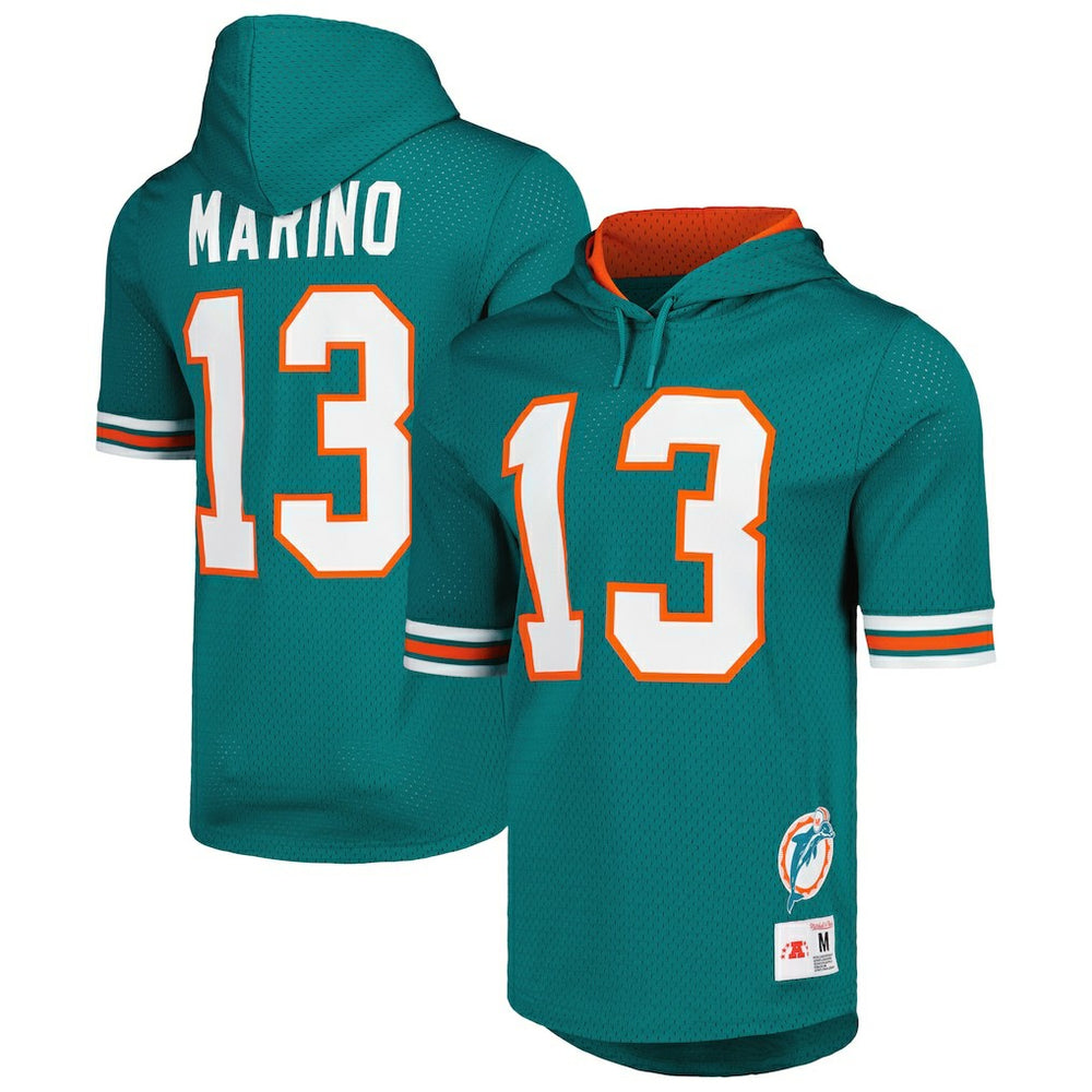 Dan Marino  Retired Player Name & Number Mesh Hoodie T-Shirt - Miami Dolphins