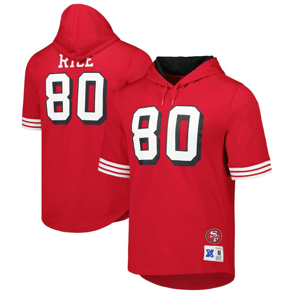 Jerry Rice  Retired Player Name & Number Mesh Hoodie T-Shirt - San Francisco 49ers