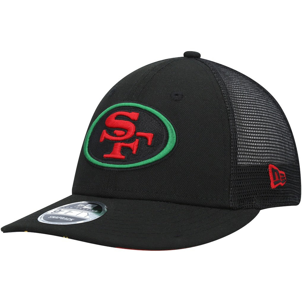 Black Excellence Collection Trucker Low Profile 9FIFTY Snapback Hat - San Francisco 49ers