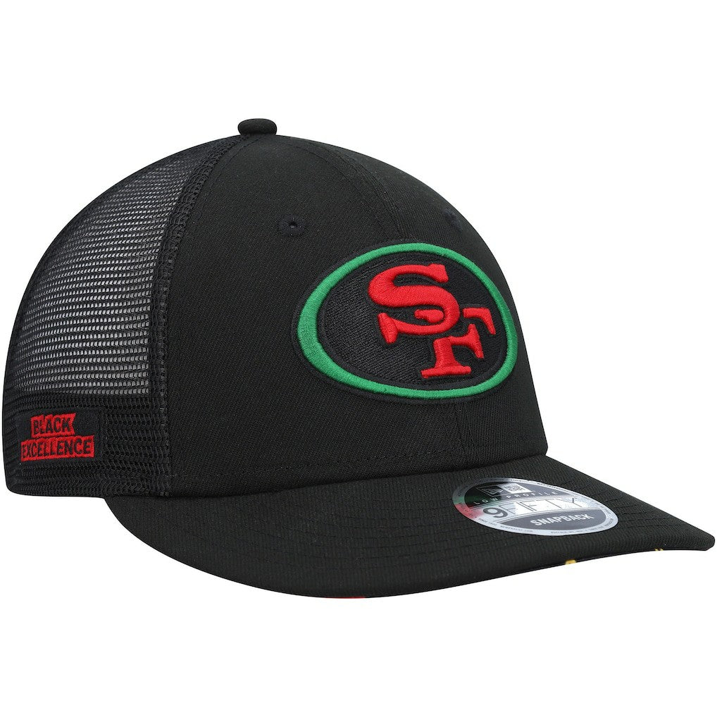 Black Excellence Collection Trucker Low Profile 9FIFTY Snapback Hat - San Francisco 49ers
