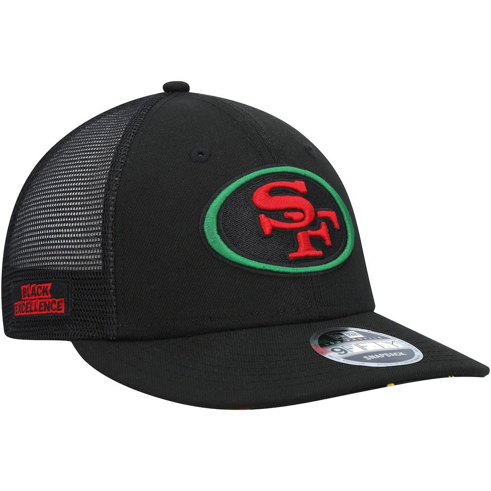 Black Excellence Collection Trucker Low Profile 9FIFTY Snapback Hat - San Francisco 49ers