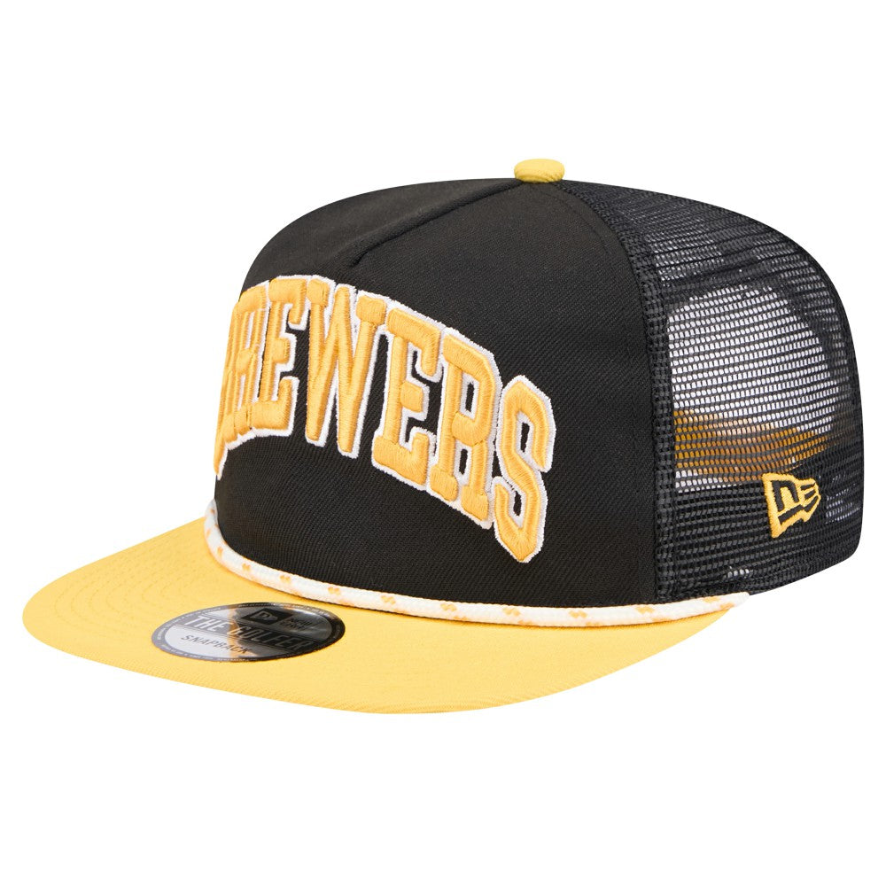 MLB Milwaukee Brewers New Era Throwback Meshback Golfer Hat