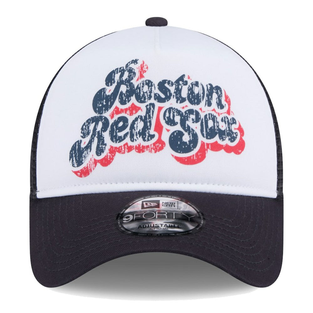 MLB Boston Red Sox New Era Women's Throwback Team Foam Front A-Frame Trucker 9FORTY Adjustable Hat