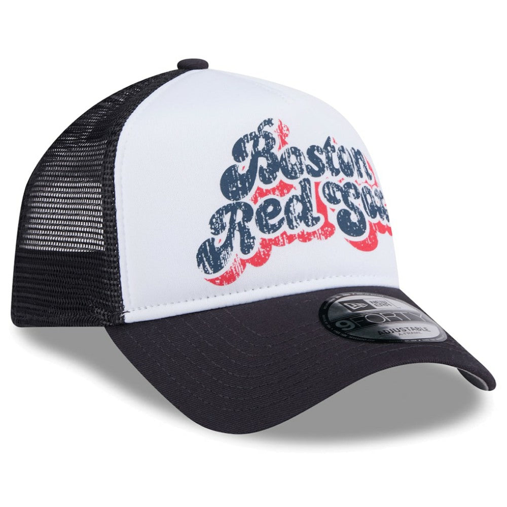 MLB Boston Red Sox New Era Women's Throwback Team Foam Front A-Frame Trucker 9FORTY Adjustable Hat