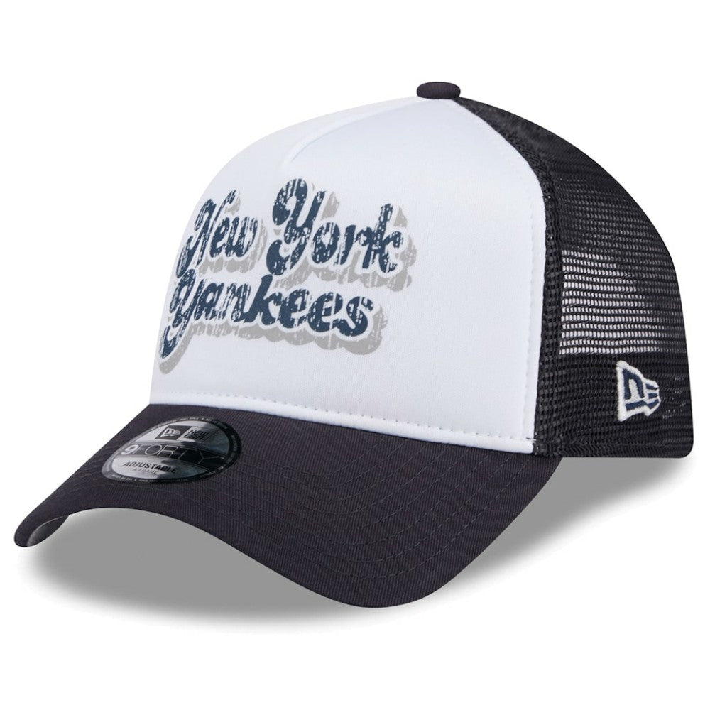MLB New York Yankees New Era Women's Throwback Team Foam Front A-Frame Trucker 9FORTY Adjustable Hat