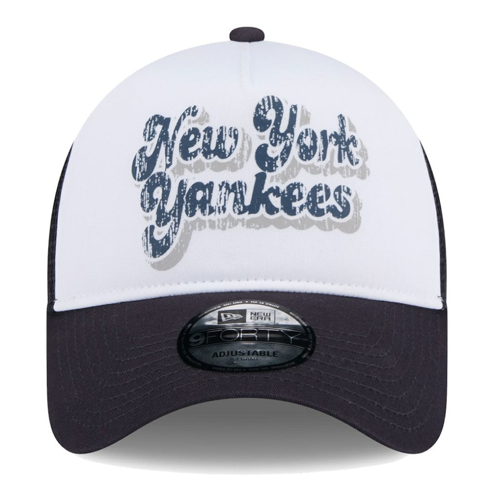 MLB New York Yankees New Era Women's Throwback Team Foam Front A-Frame Trucker 9FORTY Adjustable Hat