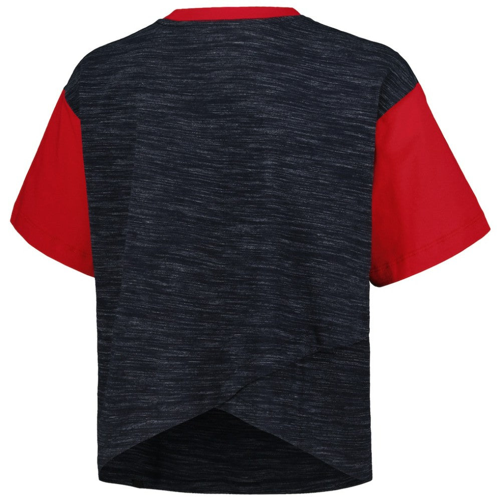 USWNT 5th & Ocean by New Era Women's Athletic Cross Back Cropped T-Shirt - New Era Navy