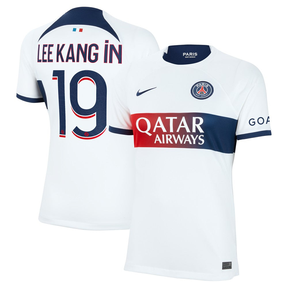 Lee Kang In Paris Saint-Germain Women's 2023/24 Away Stadium Replica Player Jersey - Nike White