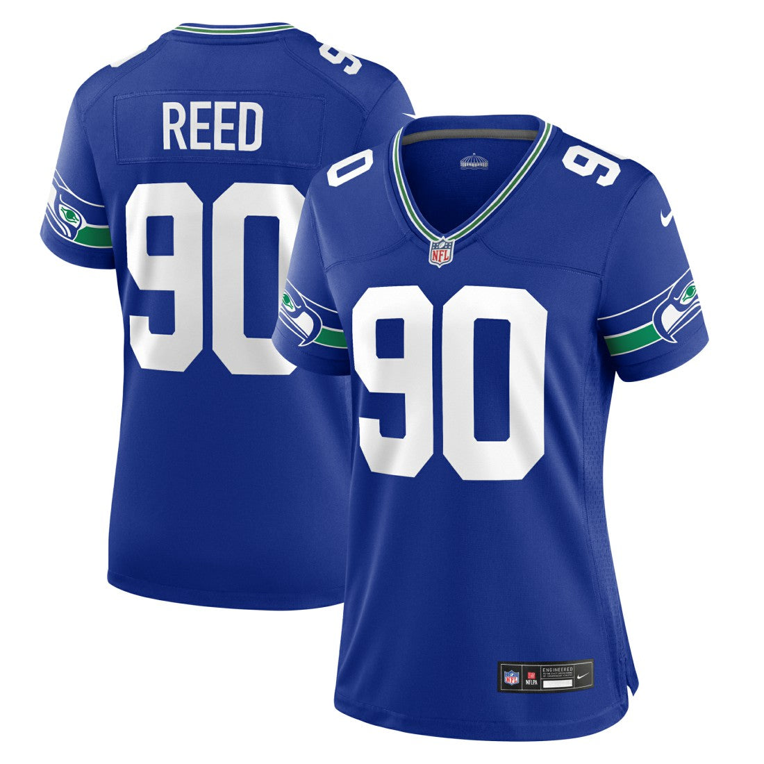 Jarran Reed  Women's Throwback Player Game Jersey - Seattle Seahawks