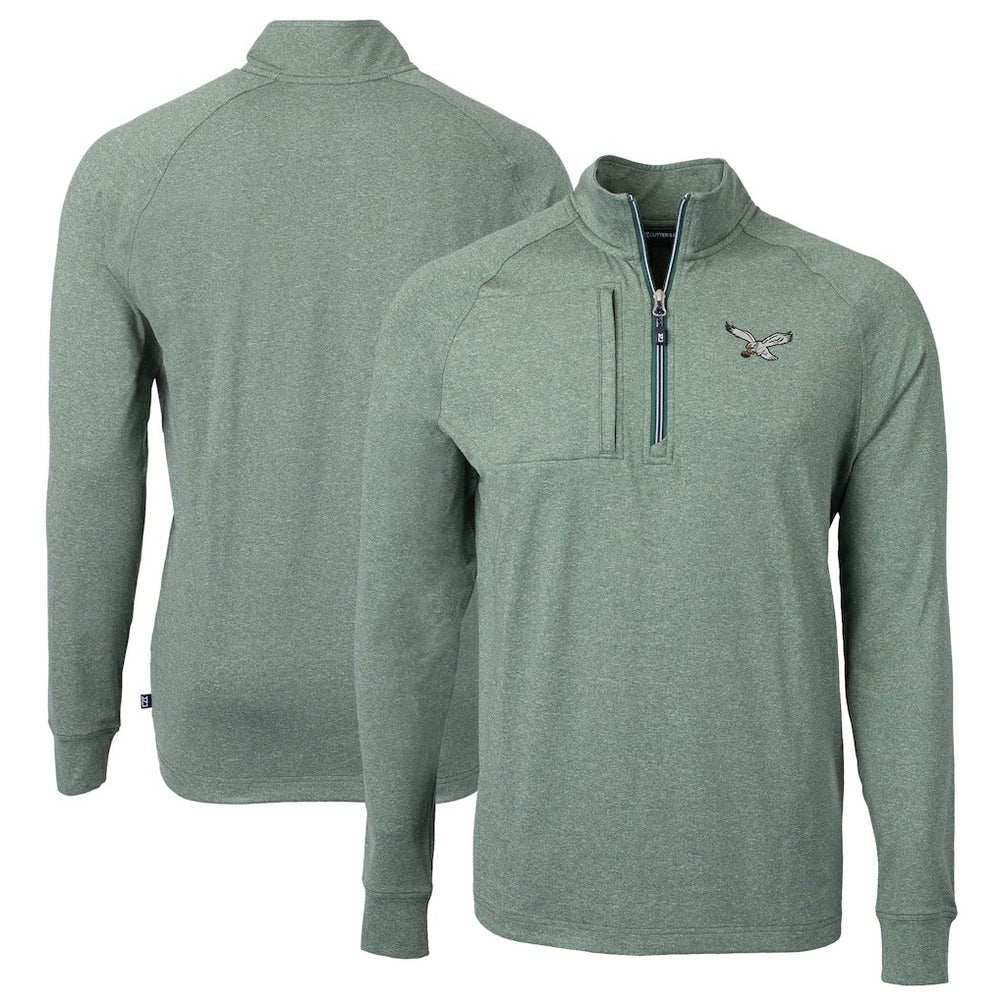 Cutter & Buck Adapt Eco Knit Heathered Recycled Quarter-Zip Pullover - Philadelphia Eagles