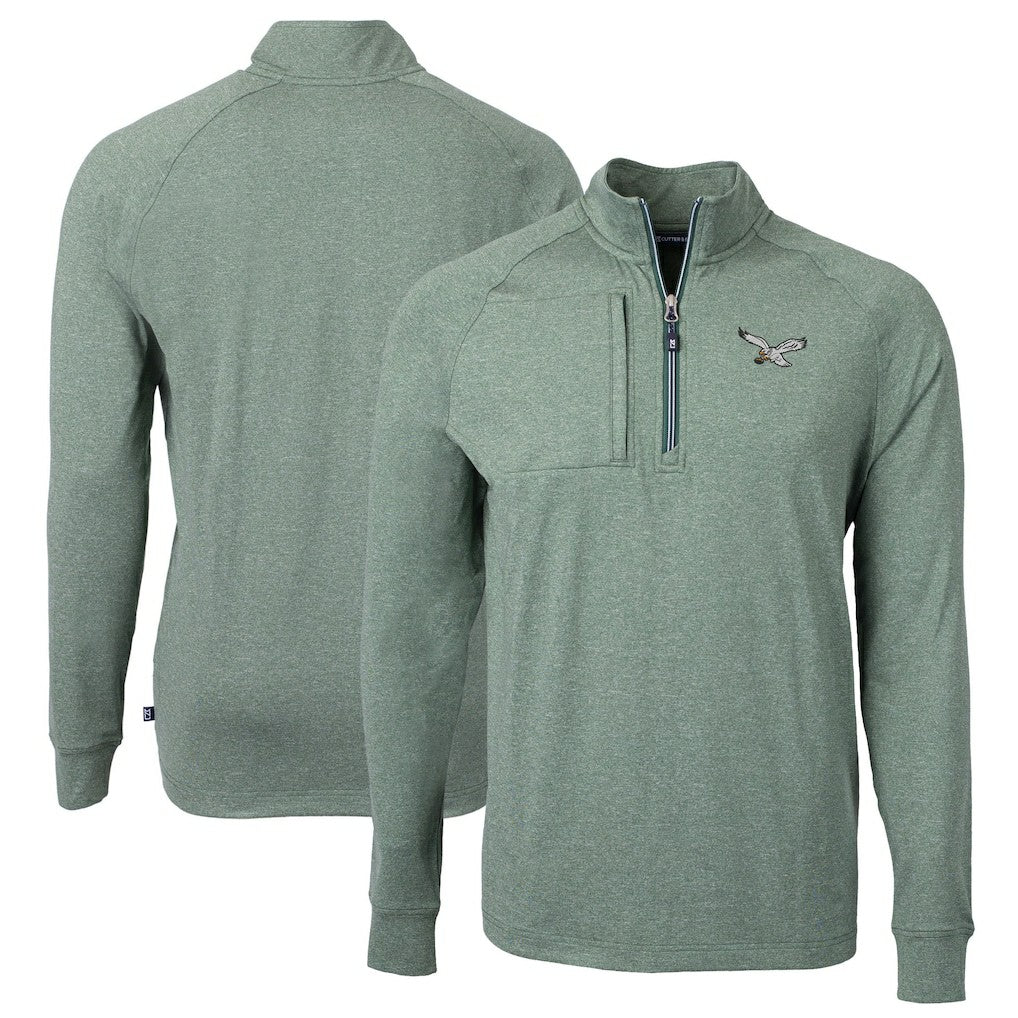 Cutter & Buck Adapt Eco Knit Heathered Recycled Quarter-Zip Pullover - Philadelphia Eagles