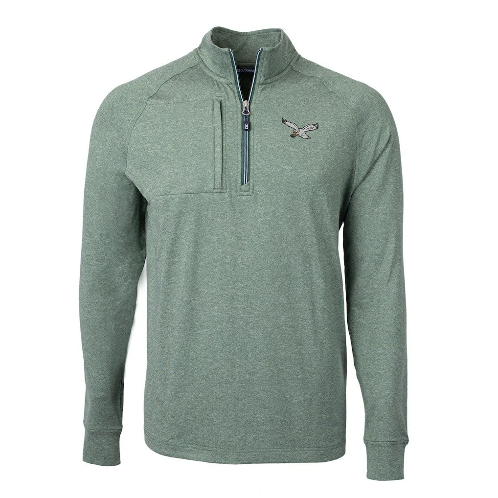 Cutter & Buck Adapt Eco Knit Heathered Recycled Quarter-Zip Pullover - Philadelphia Eagles