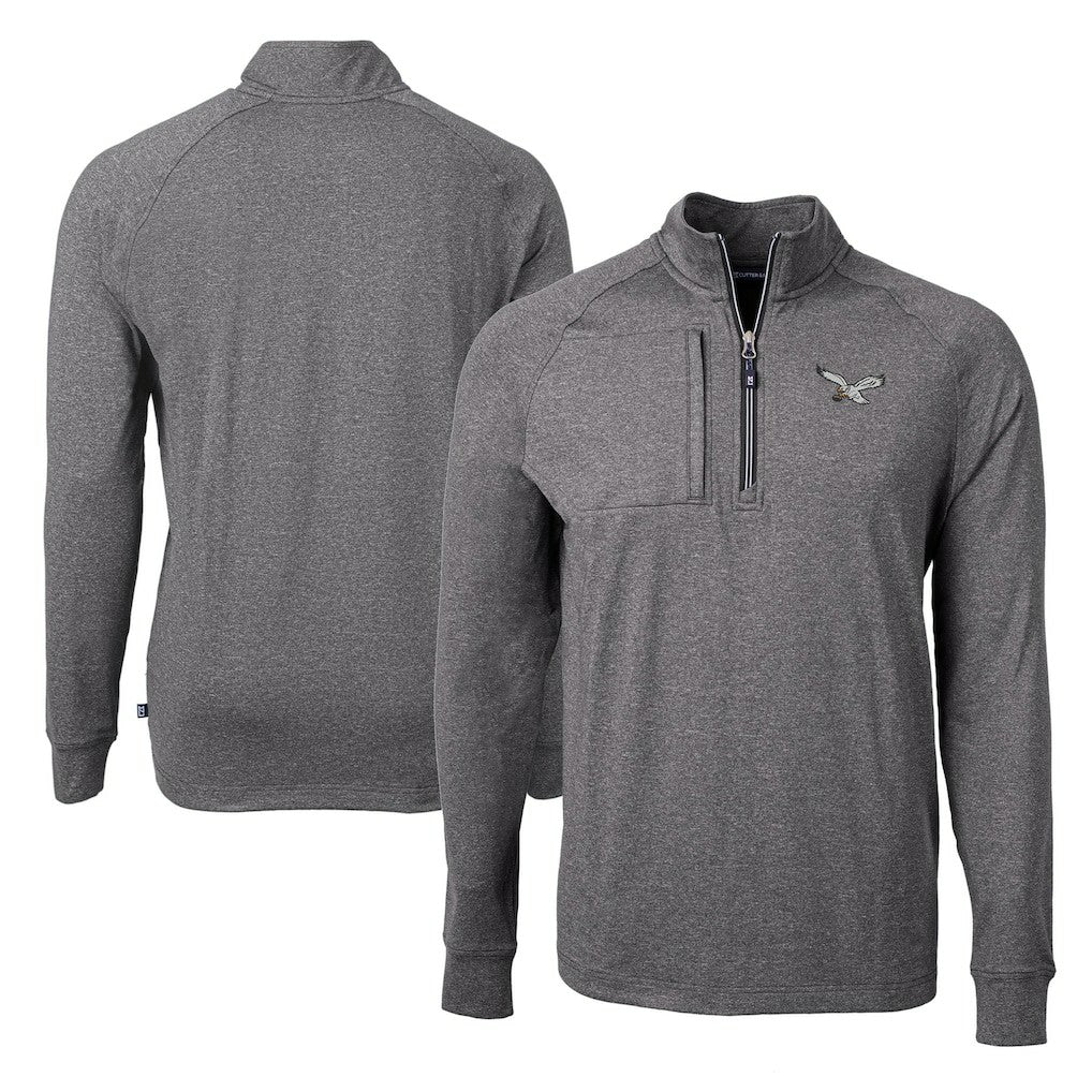 Cutter & Buck Adapt Eco Knit Heathered Recycled Quarter-Zip Pullover - Philadelphia Eagles