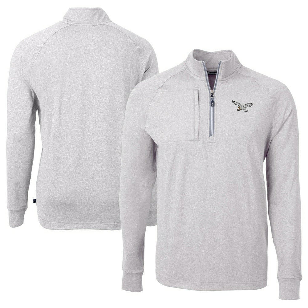 Cutter & Buck Adapt Eco Knit Heathered Recycled Quarter-Zip Pullover - Philadelphia Eagles