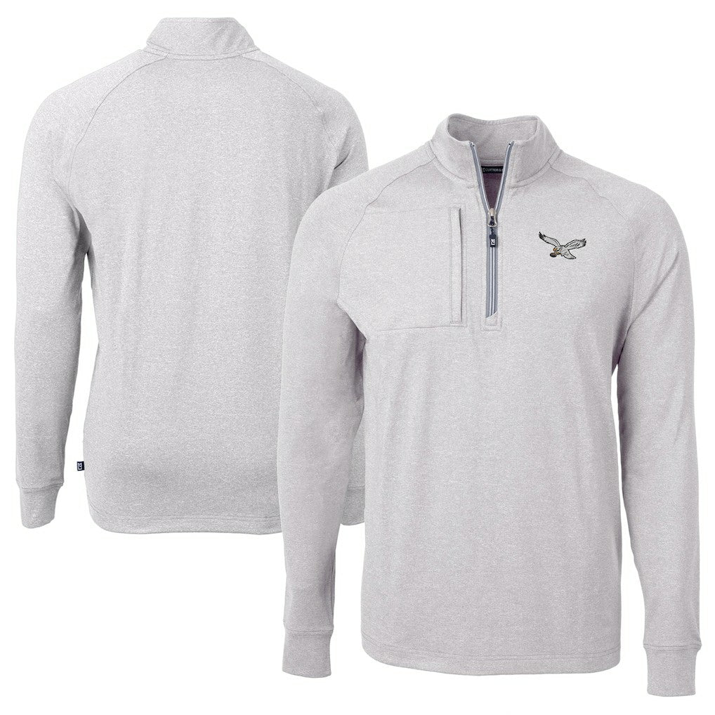 Cutter & Buck Adapt Eco Knit Heathered Recycled Quarter-Zip Pullover - Philadelphia Eagles