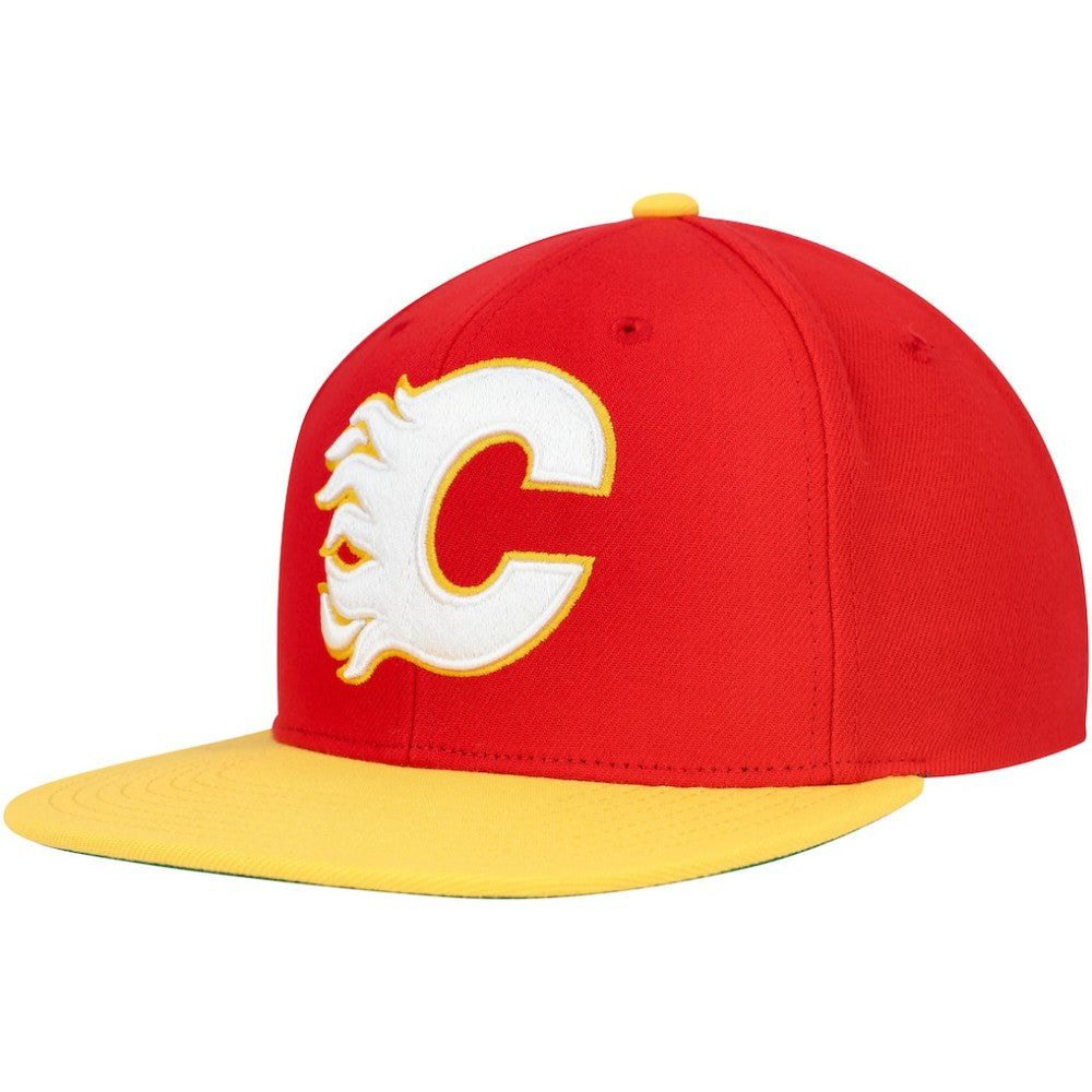 NHL Red Calgary Flames Mitchell & Ness Core Team Ground 2.0 Snapback Hat