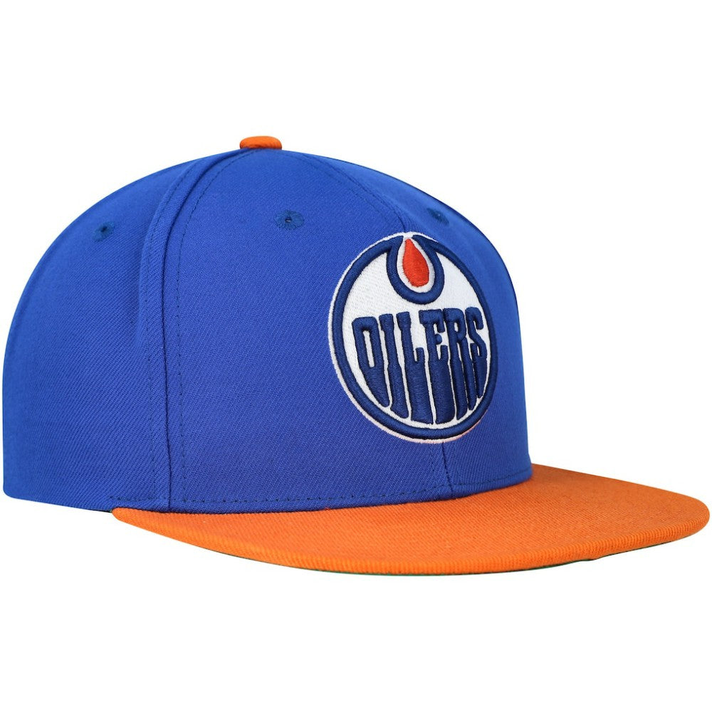 NHL Blue Edmonton Oilers Mitchell & Ness Core Team Ground 2.0 Snapback Hat