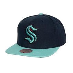NHL Navy Seattle Kraken Mitchell & Ness Core Team Ground 2.0 Snapback Hat