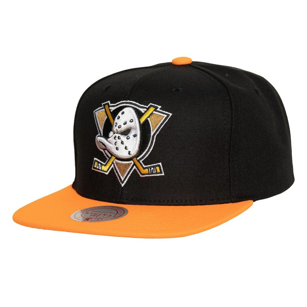 NHL Black Anaheim Ducks Mitchell & Ness Core Team Ground 2.0 Snapback Hat