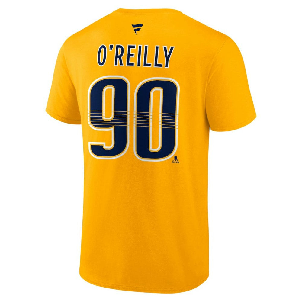 NHL Gold Ryan O'Reilly Nashville Predators Fanatics Authentic Stack Name & Number T-Shirt