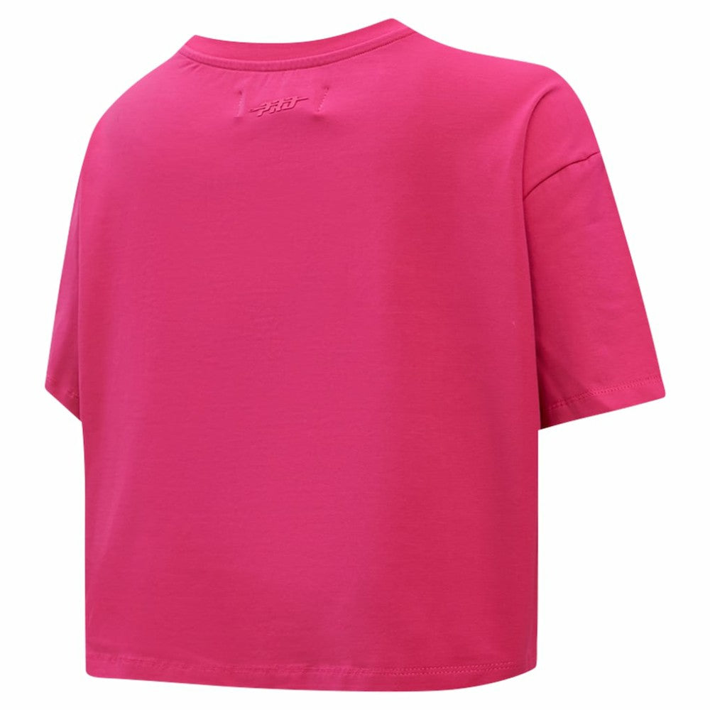 NHL This item will ship within 1 business day. New York Rangers Pro Standard Women's Triple Pink Cropped Boxy T-Shirt