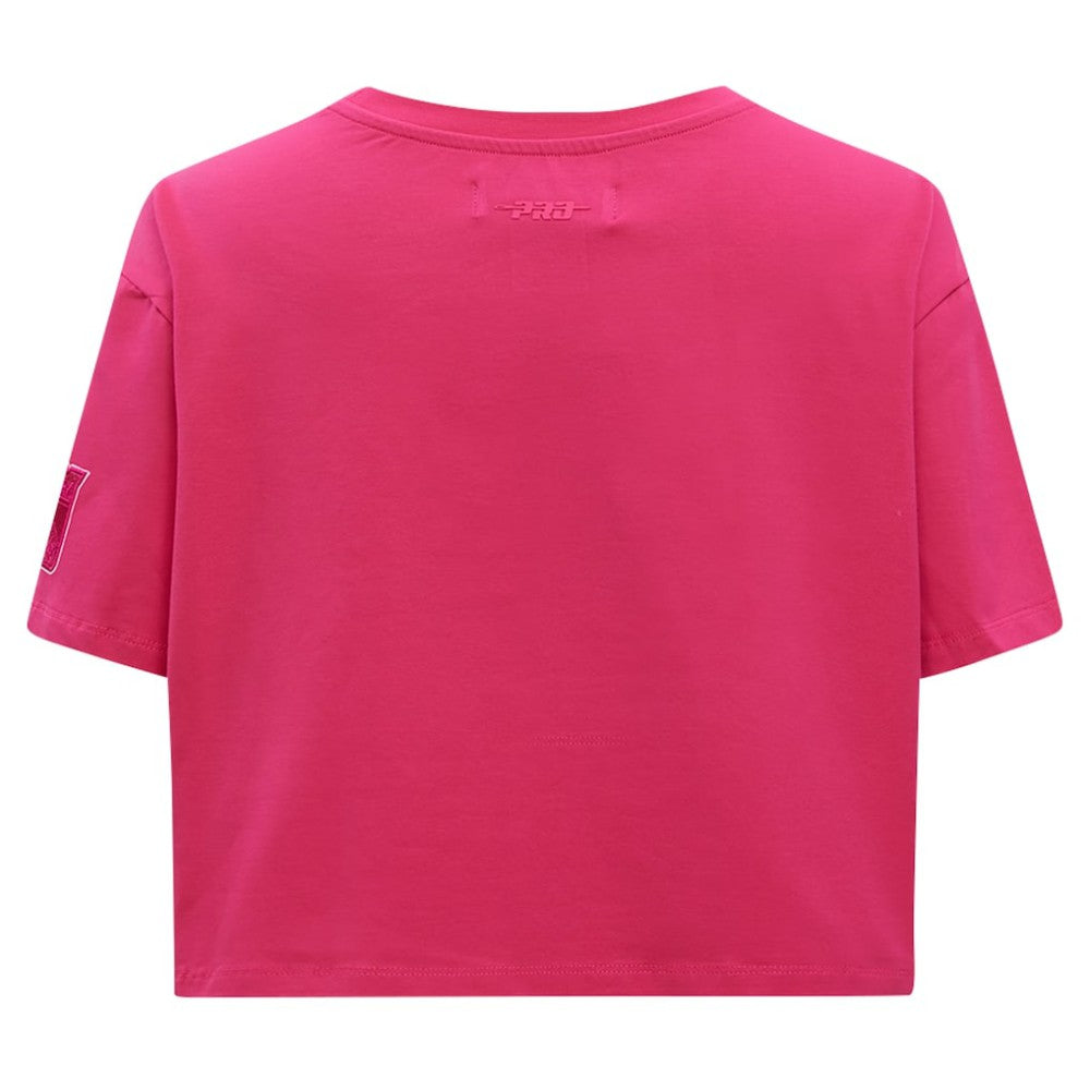 NHL This item will ship within 1 business day. New York Rangers Pro Standard Women's Triple Pink Cropped Boxy T-Shirt