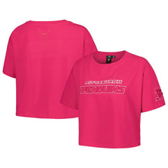 NHL This item will ship within 2 business days. Pittsburgh Penguins Pro Standard Women's Triple Pink Cropped Boxy T-Shirt