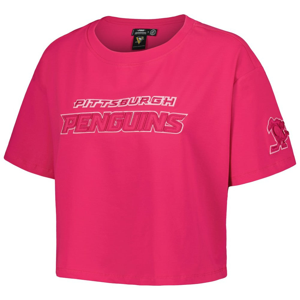 NHL This item will ship within 2 business days. Pittsburgh Penguins Pro Standard Women's Triple Pink Cropped Boxy T-Shirt