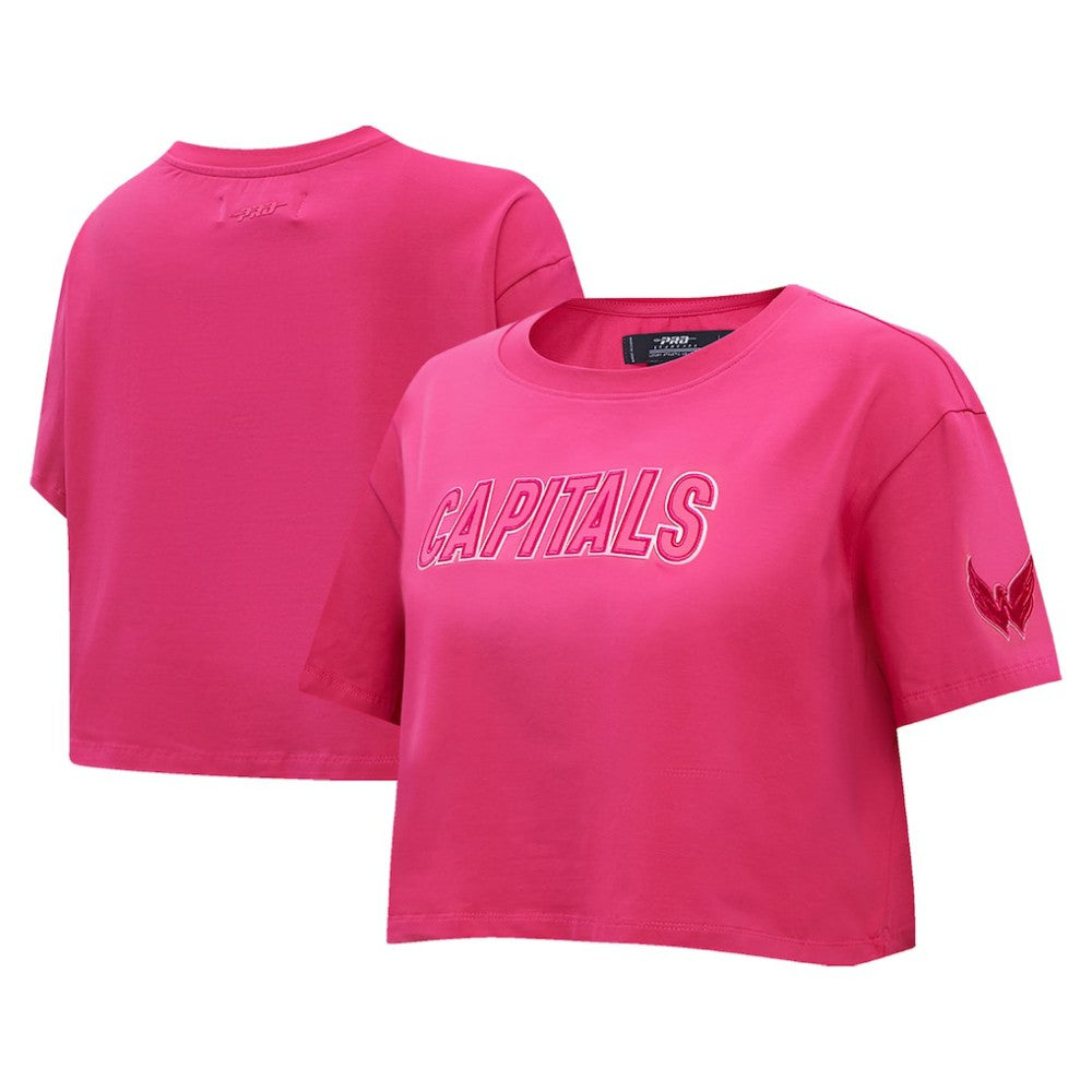 NHL This item will ship within 4 business days. Washington Capitals Pro Standard Women's Triple Pink Cropped Boxy T-Shirt