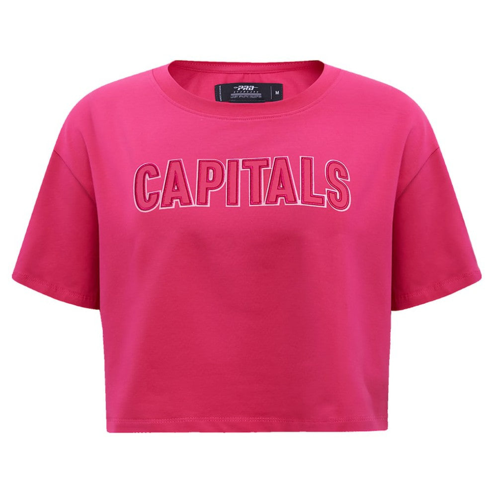 NHL This item will ship within 4 business days. Washington Capitals Pro Standard Women's Triple Pink Cropped Boxy T-Shirt