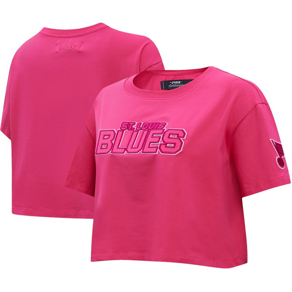 NHL This item will ship within 4 business days. St. Louis Blues Pro Standard Women's Triple Pink Cropped Boxy T-Shirt