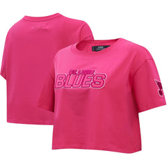 NHL This item will ship within 4 business days. St. Louis Blues Pro Standard Women's Triple Pink Cropped Boxy T-Shirt