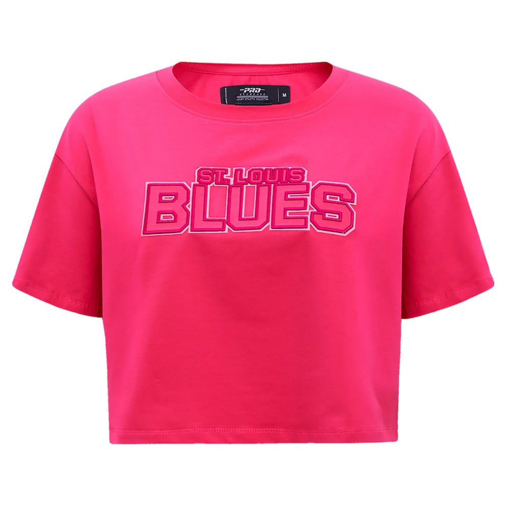 NHL This item will ship within 4 business days. St. Louis Blues Pro Standard Women's Triple Pink Cropped Boxy T-Shirt