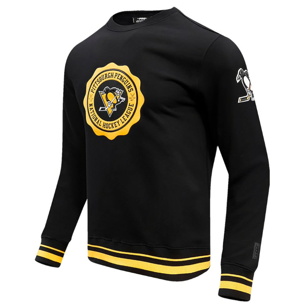NHL Black Pittsburgh Penguins Pro Standard Crest Emblem Pullover Sweatshirt