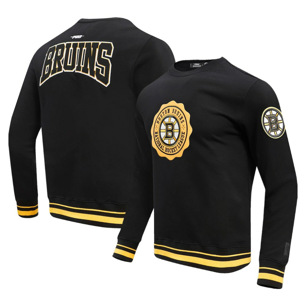 NHL Black Boston Bruins Pro Standard Crest Emblem Pullover Sweatshirt