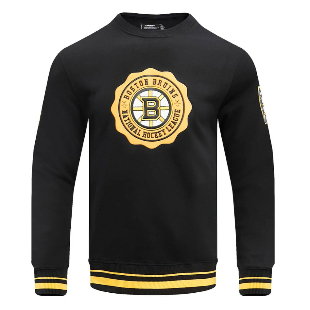 NHL Black Boston Bruins Pro Standard Crest Emblem Pullover Sweatshirt