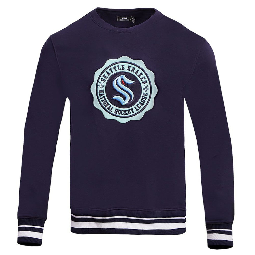 NHL Deep Sea Blue Seattle Kraken Pro Standard Crest Emblem Pullover Sweatshirt