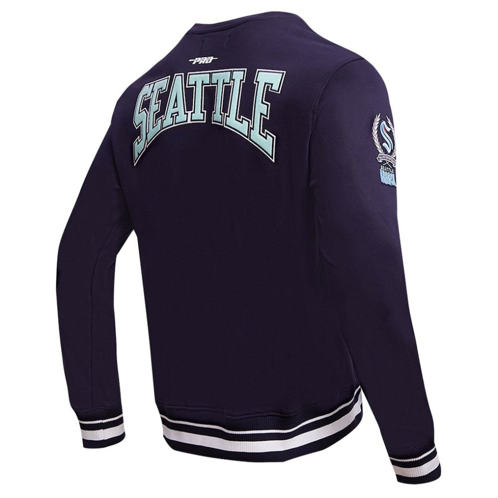 NHL Deep Sea Blue Seattle Kraken Pro Standard Crest Emblem Pullover Sweatshirt