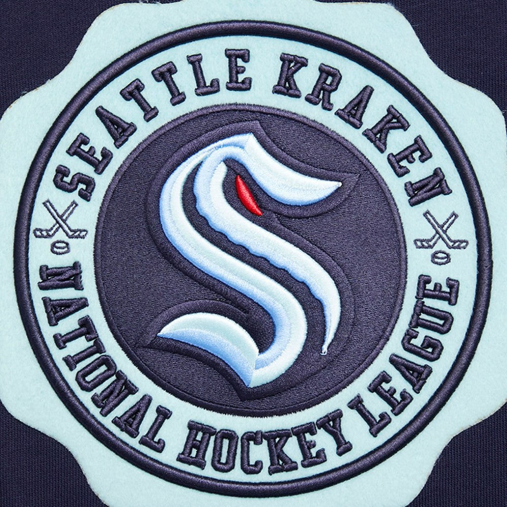 NHL Deep Sea Blue Seattle Kraken Pro Standard Crest Emblem Pullover Sweatshirt