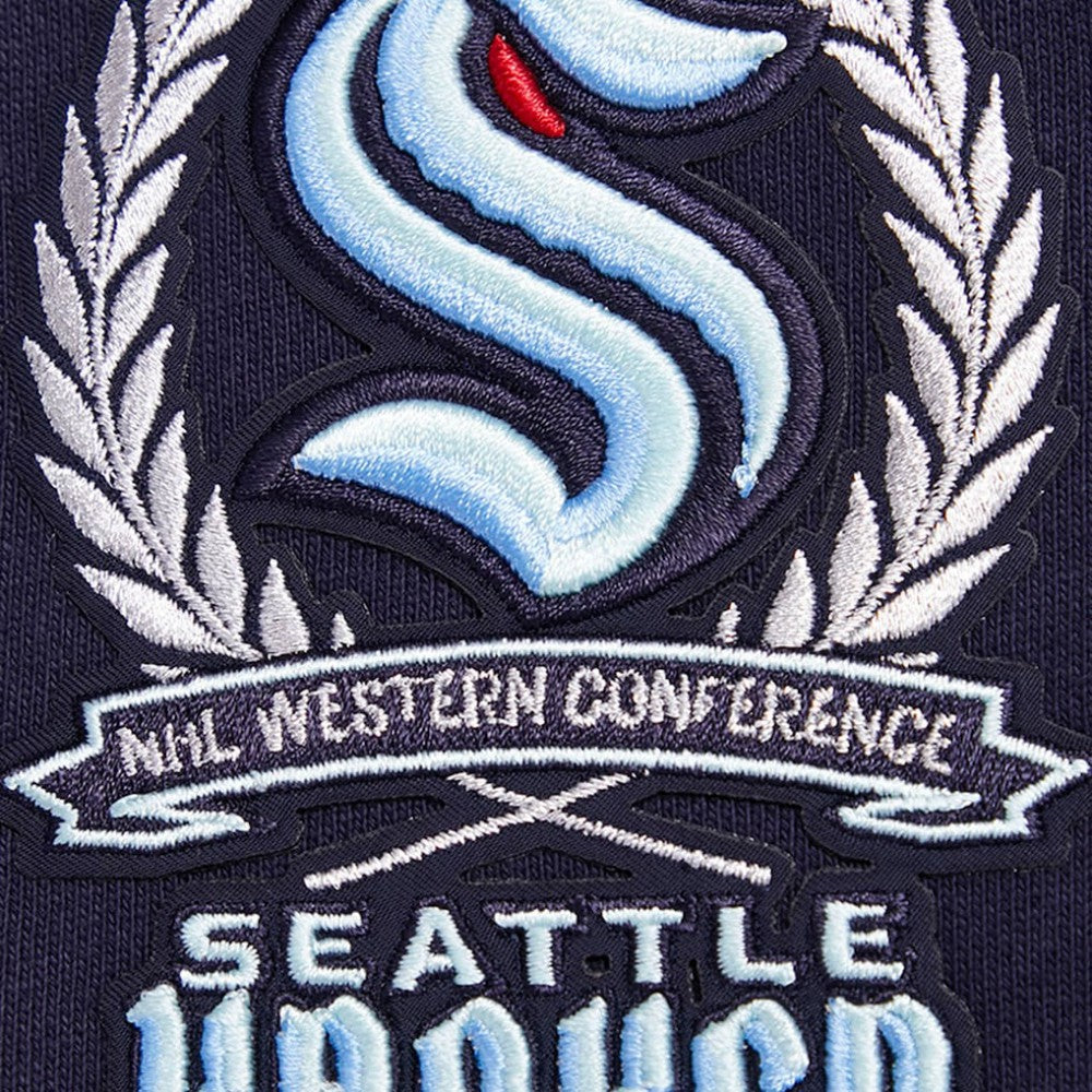 NHL Deep Sea Blue Seattle Kraken Pro Standard Crest Emblem Pullover Sweatshirt