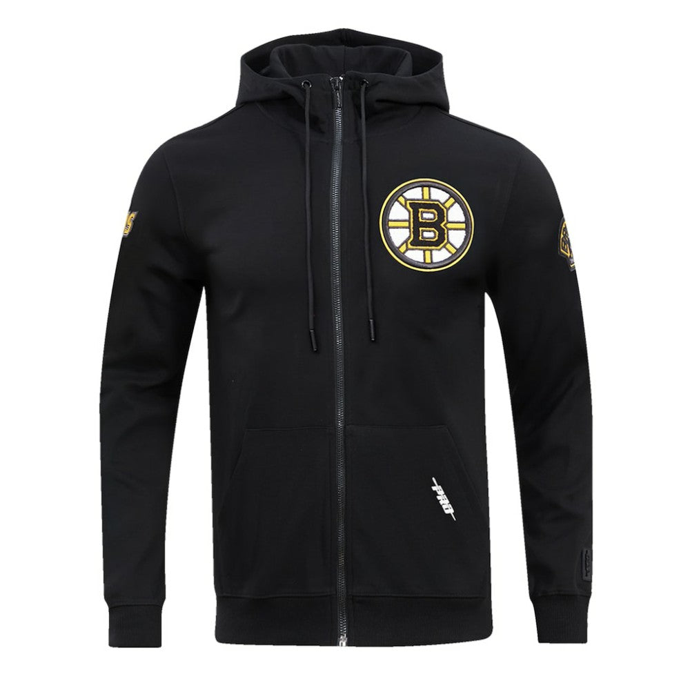 NHL Black Boston Bruins Pro Standard Classic Chenille Full-Zip Hoodie Jacket