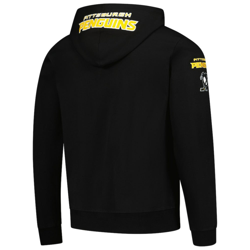 NHL Black Pittsburgh Penguins Pro Standard Classic Chenille Full-Zip Hoodie Jacket